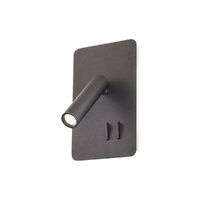 QUDA AP SQ LONG  LED 1x6W+1x3W 3000K BK (5.6)