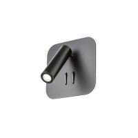 QUDA AP SQ LED 1x6W+1x3W 3000K BLACK (5.6)